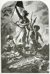 Paris Etudie dans son Atome, 1800-talet (bw-gravyr)